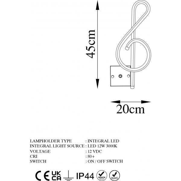 Gurra wandlamp - Zwart