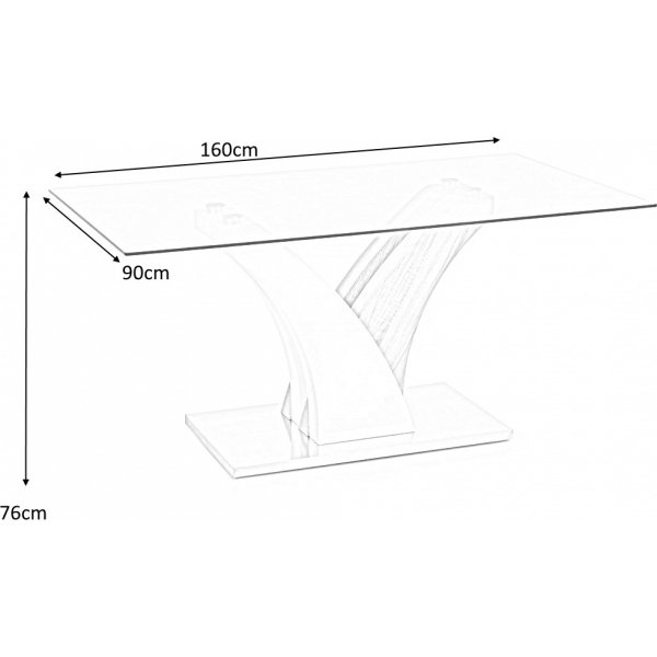 Table  manger Constanza 160 cm - Blanc/chne