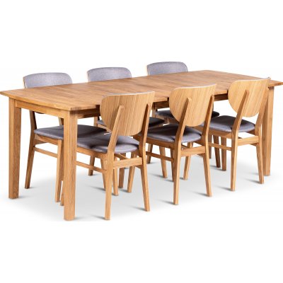 Visby matbord 160-210x90 cm med 6 st Tjrn stolar