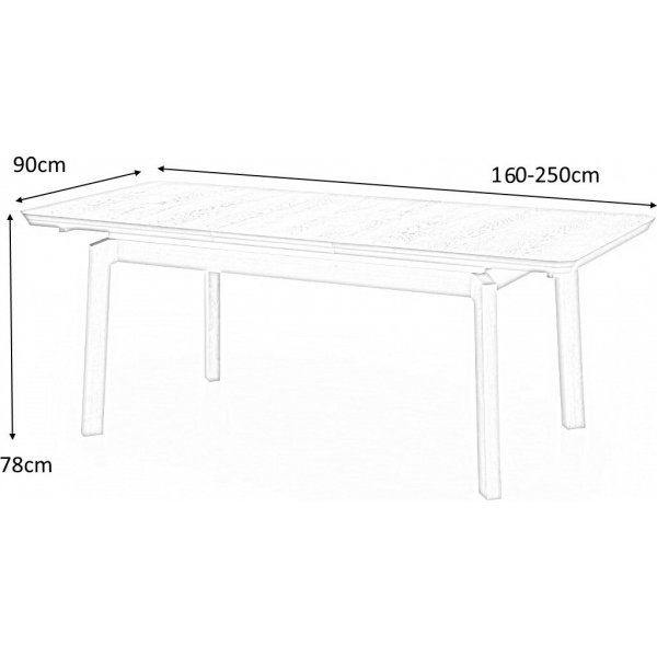 Jerrold matbord utdragbart 90x160-250 cm - Ek Jerrold matbord utdragbart 90x160-250 cm - Ek