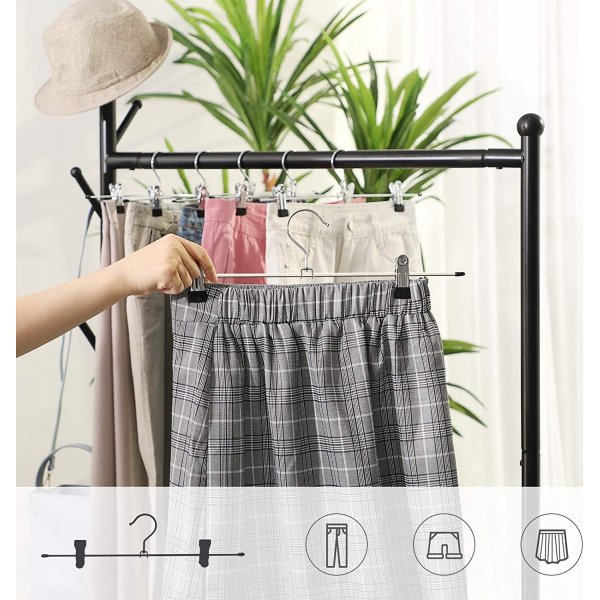 Kjolhängare, metall, 31 cm, 20-pack - Krom/svart Kjolhängare, metall, 31 cm, 20-pack - Krom/svart