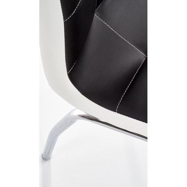 Chaise Isak - Blanc/noir (PU) / Chrome Chaise Isak - Blanc/noir (PU) / Chrome