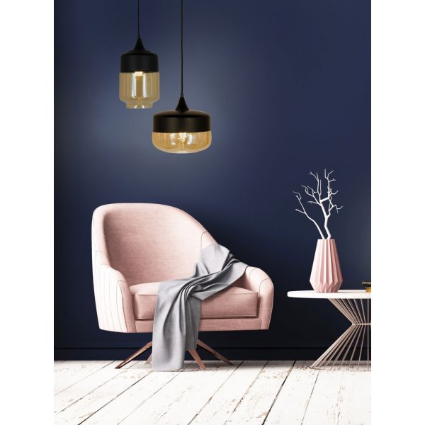 Mitte taklampa - Svart/amber Mitte taklampa - Svart/amber