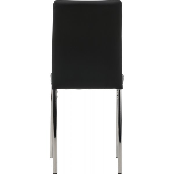 Chaise de salle à manger Lily - Noir PU/chrome Chaise de salle à manger Lily - Noir PU/chrome