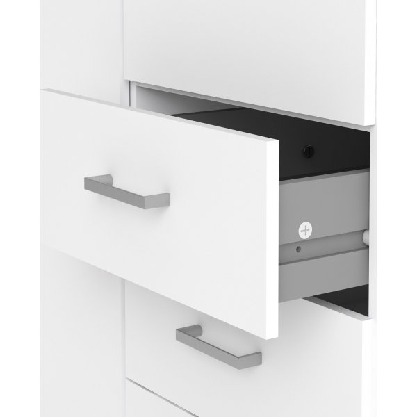 Armoire Space 2 portes et 3 tiroirs - Blanc Armoire Space 2 portes et 3 tiroirs - Blanc