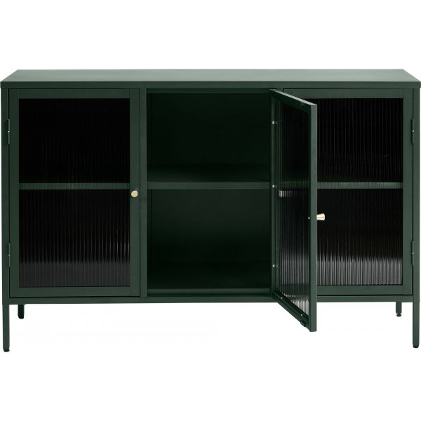Buffet Dobb en mtal vert fonc avec portes vitres