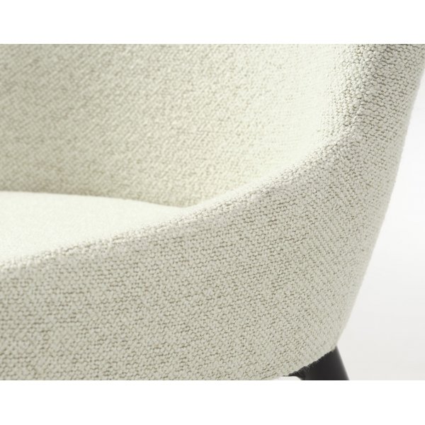 Chaise de salle  manger Boss en tissu boucl beige