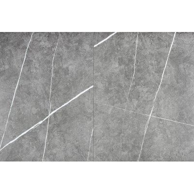 Muscat matbord 120-160 x 120 cm - Gr marmor/ljusgr/guld