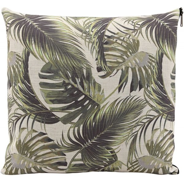 Monstera kuddfodral 45x45 cm - Natur