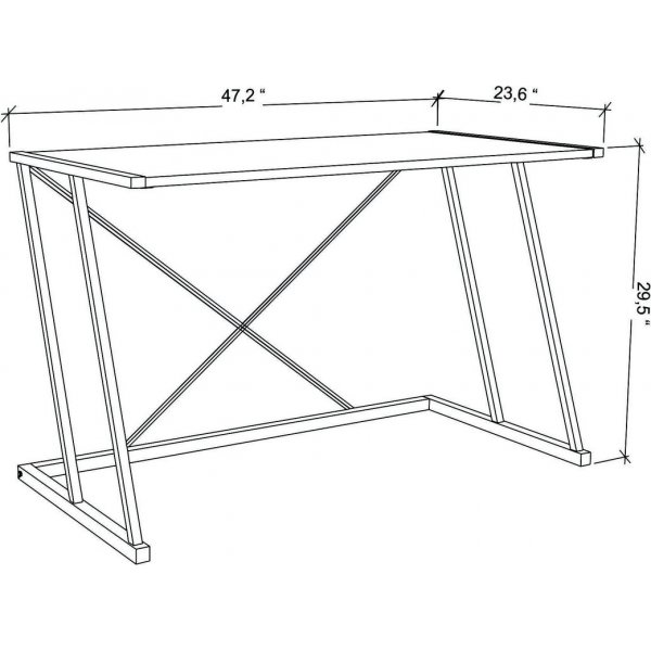 Bureau Adlade 114 x 60 cm - Noir/blanc