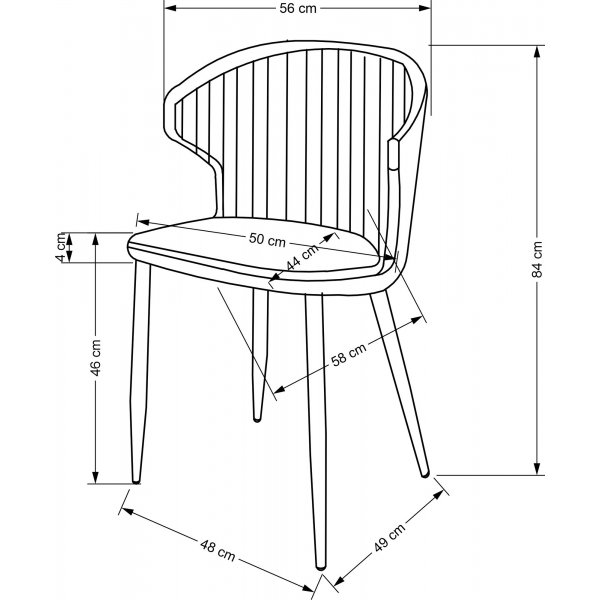 Cadeira matstol 496 - Grå Cadeira matstol 496 - Grå