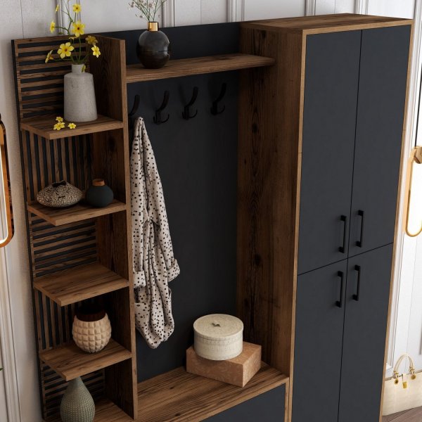 Viyana hallmbel 150 cm - Valnt/antracit