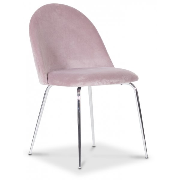 Groupe de salle  manger Plaza, table en marbre avec 4 chaises en velours Plaza - Rose/Gris/Noir