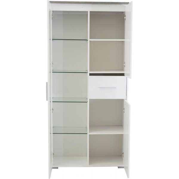 Trinidad vitrinskp - Vit/betongimitation