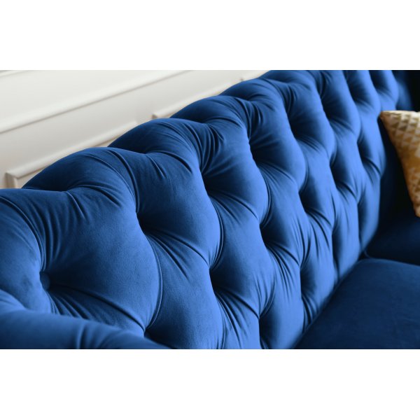 Bank 2-zits Chesterfield blauw - Milton Bank 2-zits Chesterfield blauw - Milton
