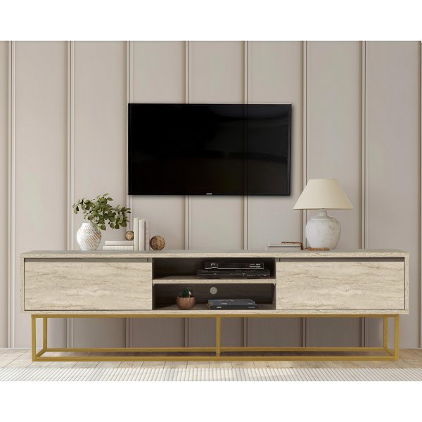 Rodez TV-bänk 180 cm - Travertin Rodez TV-bänk 180 cm - Travertin