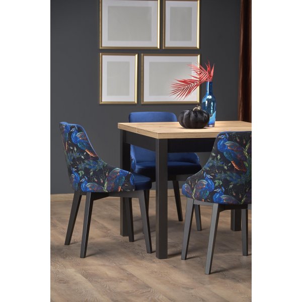 Table à manger Callahan 90-125 x 90 cm - Chêne artisanal/noir Table à manger Callahan 90-125 x 90 cm - Chêne artisanal/noir