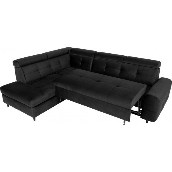 Matras hoekslaapbank met open eind links - Zwart Matras hoekslaapbank met open eind links - Zwart