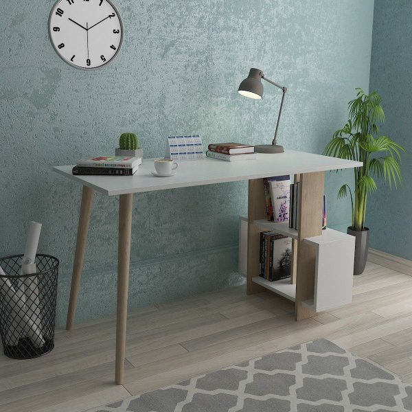 Lagomood skrivbord 120x60 cm - Ek/vit