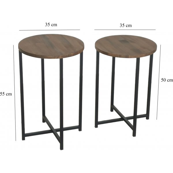 Table basse Neta Ø35/35 cm - Noyer Table basse Neta Ø35/35 cm - Noyer