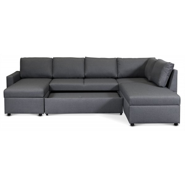 U-vormige bank met opbergruimte + Textielreiniging voor meubels