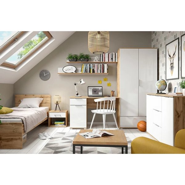 Bureau Zele 120 x 60 cm - Chêne/blanc Bureau Zele 120 x 60 cm - Chêne/blanc