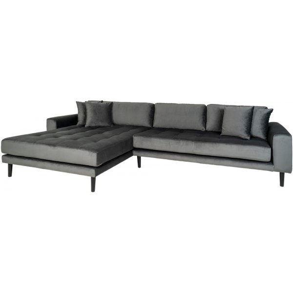 Lido divansoffa vänster - Mörkgrå sammet Lido divansoffa vänster - Mörkgrå sammet