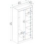 Akser kledingkast - Licht walnoot/beige