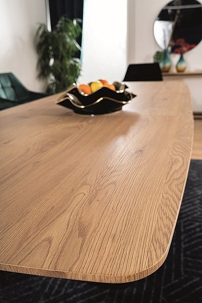 Table à manger Santiago 160-220 cm - Chêne/noir Table à manger Santiago 160-220 cm - Chêne/noir