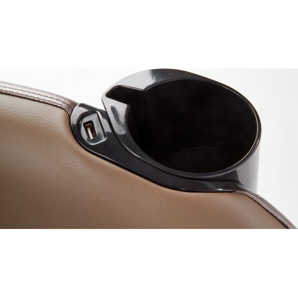 Mercura reclinerfåtölj med massage i beige ekoläder Mercura reclinerfåtölj med massage i beige ekoläder