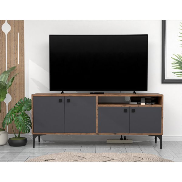Meuble TV Artemis - Noyer/anthracite Meuble TV Artemis - Noyer/anthracite