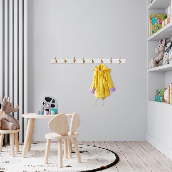 Demandu kroklist 100 cm - Vit/guld Demandu kroklist 100 cm - Vit/guld