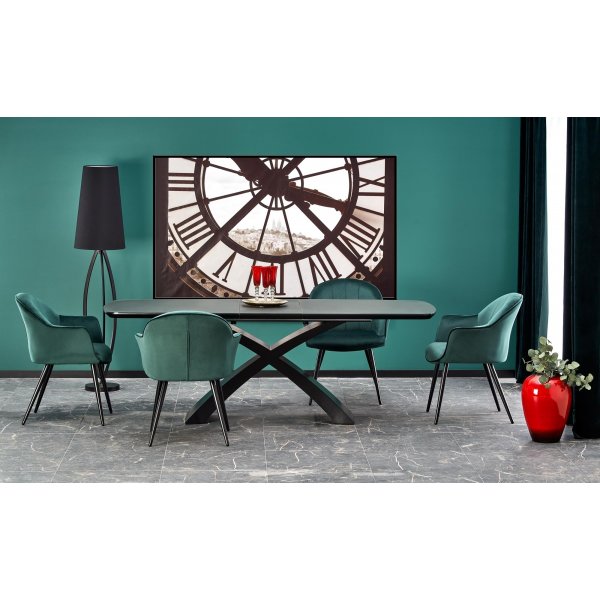 Table à manger extensible Simona 90x160-220 cm - Gris Table à manger extensible Simona 90x160-220 cm - Gris