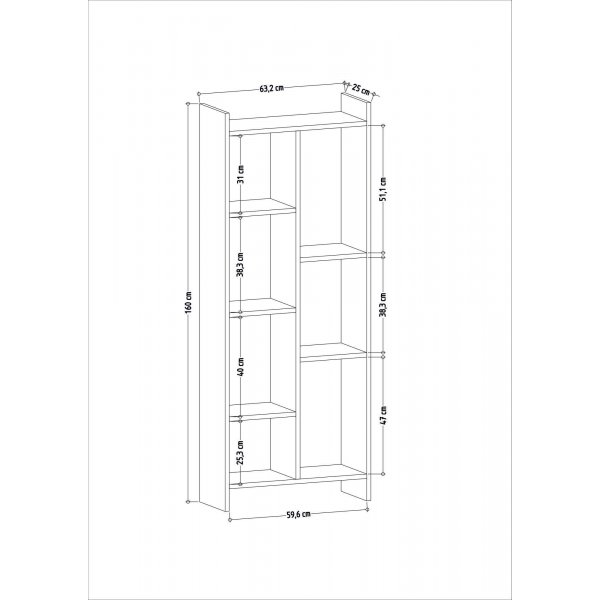 Bibliothèque Eden - Chêne/anthracite Bibliothèque Eden - Chêne/anthracite