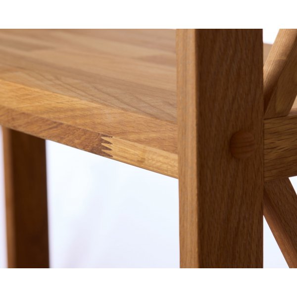 Bibliothque X en chne huil