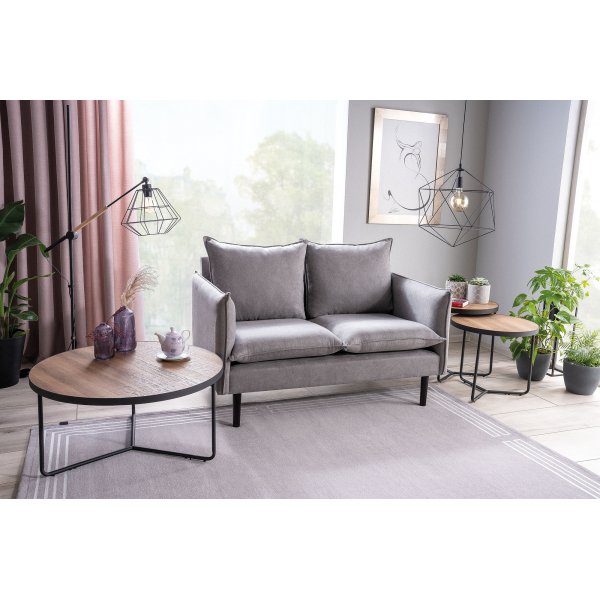 Canap 2 places Flora - Velours gris