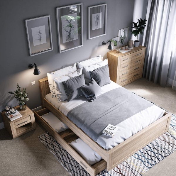 Einar säng 180 x 200 cm - San Remo ek Einar säng 180 x 200 cm - San Remo ek