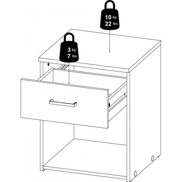 Space nachtkastje - Wit