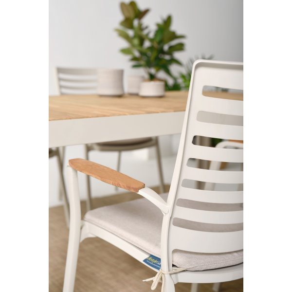 Portals eetgroep 4 - Wit/teak