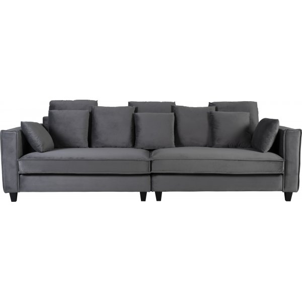 Soffa 270 cm bred och 114 cm djup - grå sammet Soffa 270 cm bred och 114 cm djup - grå sammet