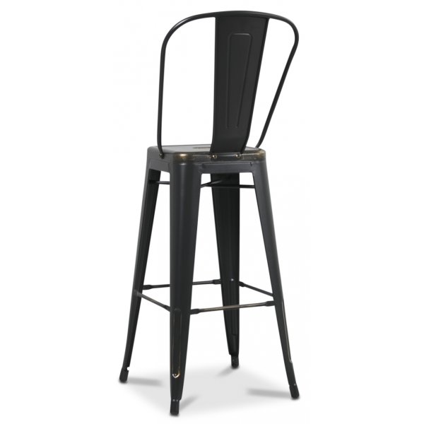 Barstol Industry Cayote i pl�t (H�grygg) - Borstad Svart/Guld