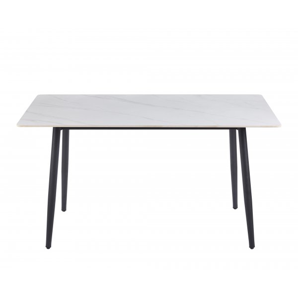 Inez matbord med keramisk vit matt marmor - 140x80 cm Inez matbord med keramisk vit matt marmor - 140x80 cm