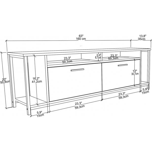 Omar TV-bnk - Vit/guld