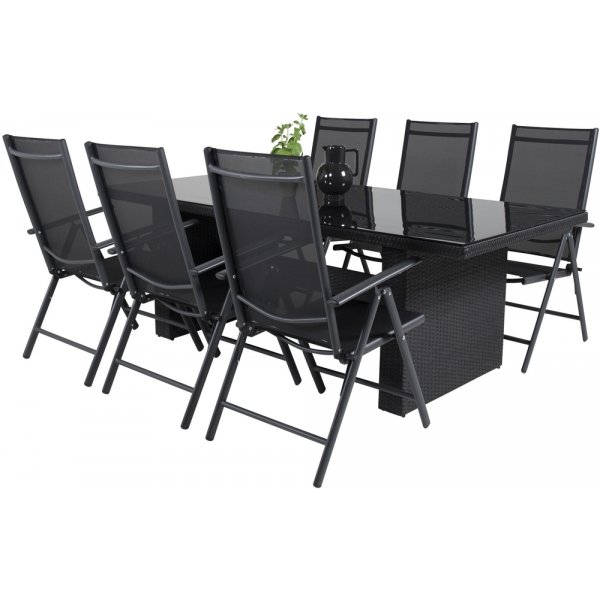 Padova utematgrupp med 6 st Break stolar - Svart