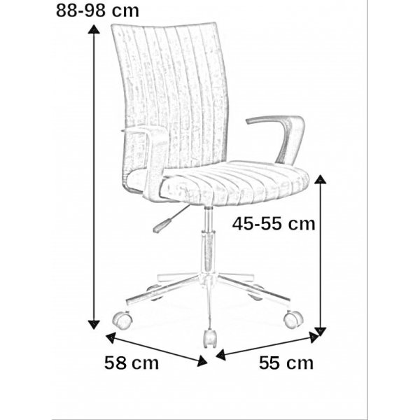 Chaise de bureau Otto - Gris fonc (Velours)