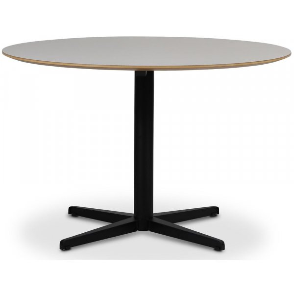 SOHO matbord 118 cm - Matt svart kryssfot / Perstorp vit HPL