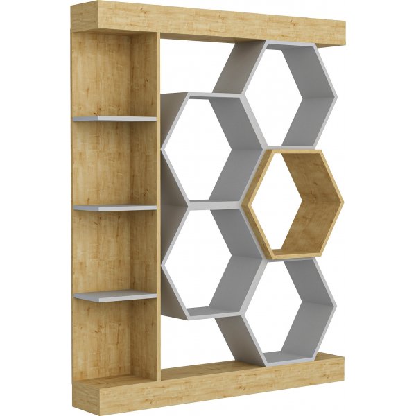 Sueno bokhylla - Vit/ek