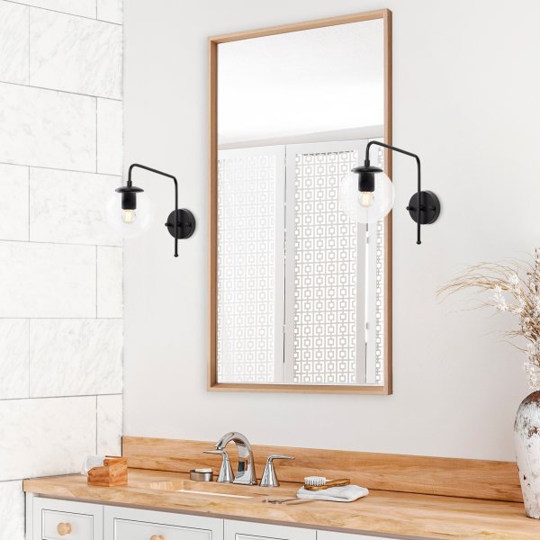 Viran wandlamp 10930 - Zwart/wit