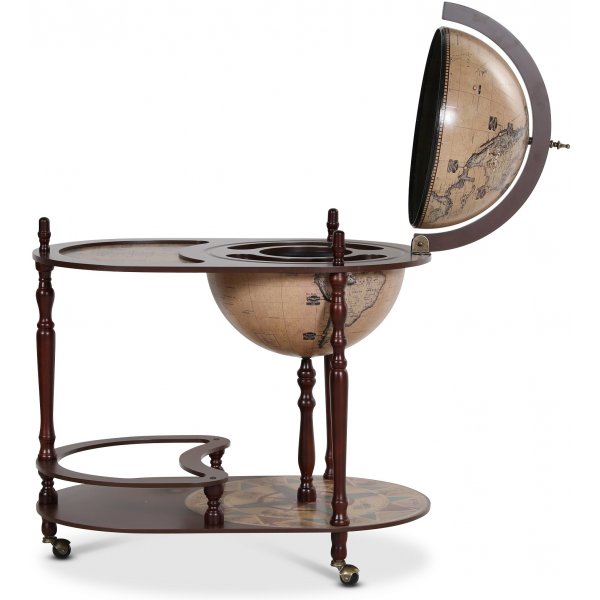 Barglob serveringsvagn - Mahogny / Ljus - Da Vinci