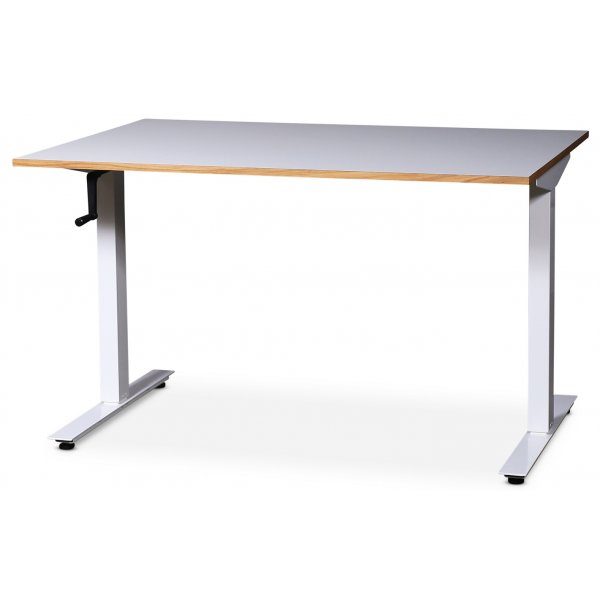 Wedge hj och snkbart vitt skrivbord